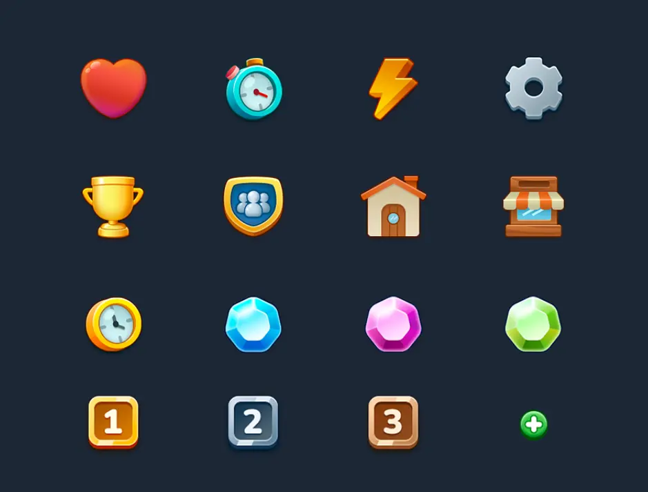 Casual game icons